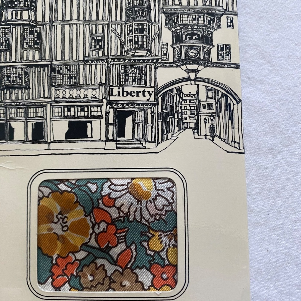Vintage Liberty of London Silk Scarf - Autumn Floral Print with Original Package